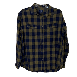 George Navy and Olive Plaid flannel shirt size xl